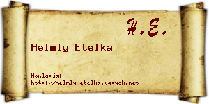 Helmly Etelka névjegykártya